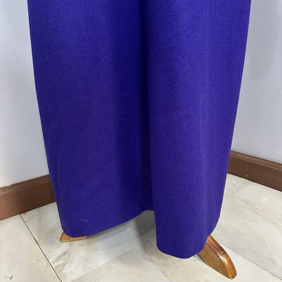 VTG Womens Purple Overcoat Wool Long Winter Trench Large Preppy Old Money ILGWU - Picture 6 of 14